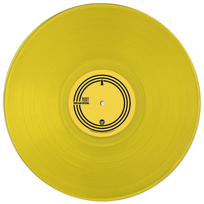 Trans Yellow color vinyl on white background